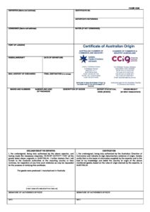 Australian Chamber Of Commerce & Industry (acci) Certificates Of 