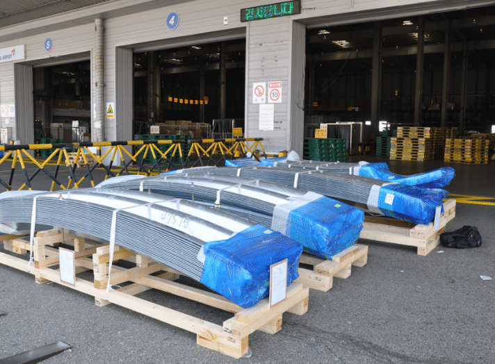 Air freight consignment for Rio Tinto Air freight consignment on wooden pallets for Rio Tinto